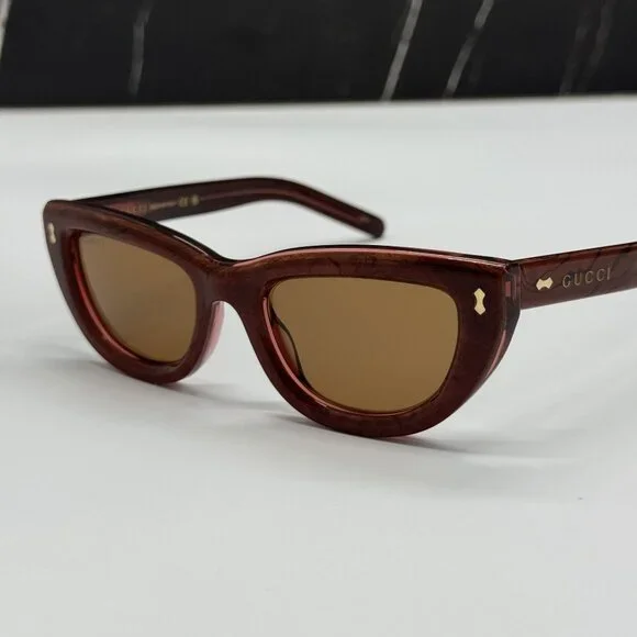 NEW GG1521S 003 GUCCI WOMEN CAT EYE BROWN RED SUNGLASSES GUCCI Gucci GG1521S 001 - Sunglasses for Woman – LookerOnline main image 2